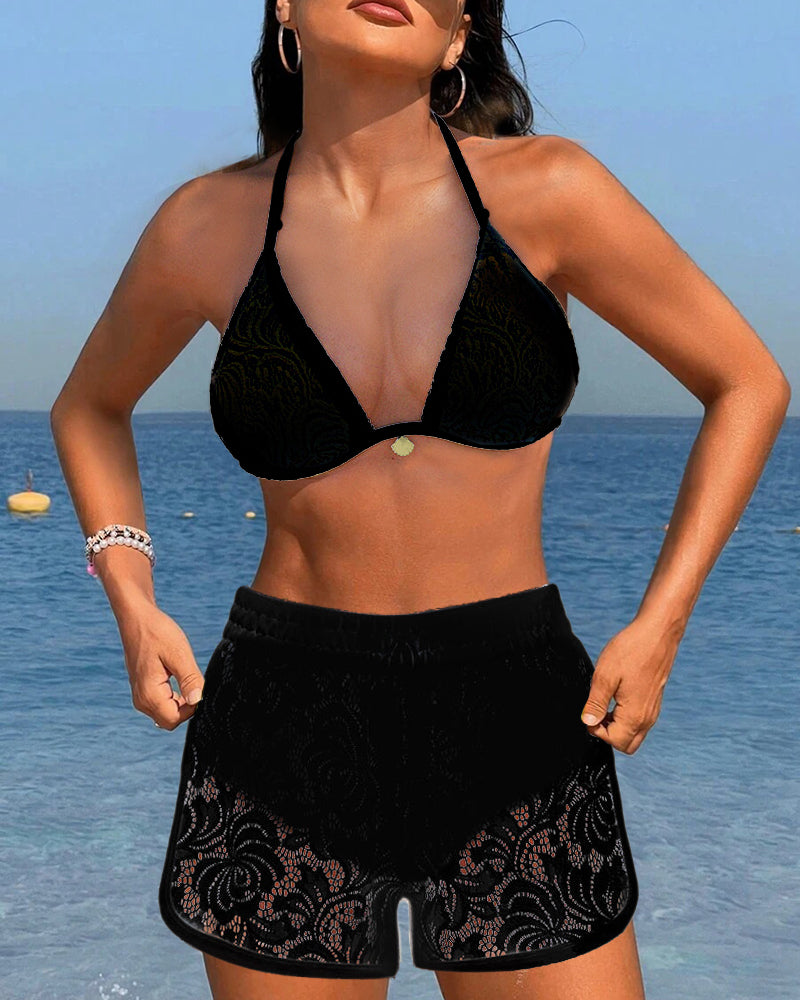 By Esmee® | Elegante eentonige kanten bikini set