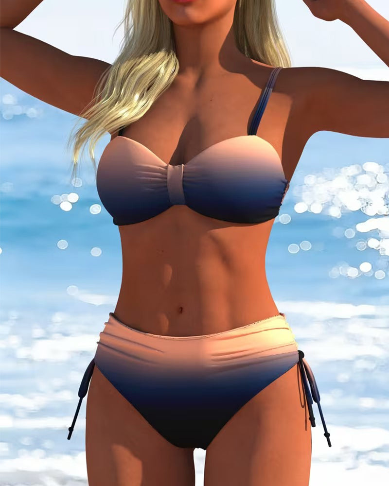 Bikini Kleurverloop Patroon Met Koord