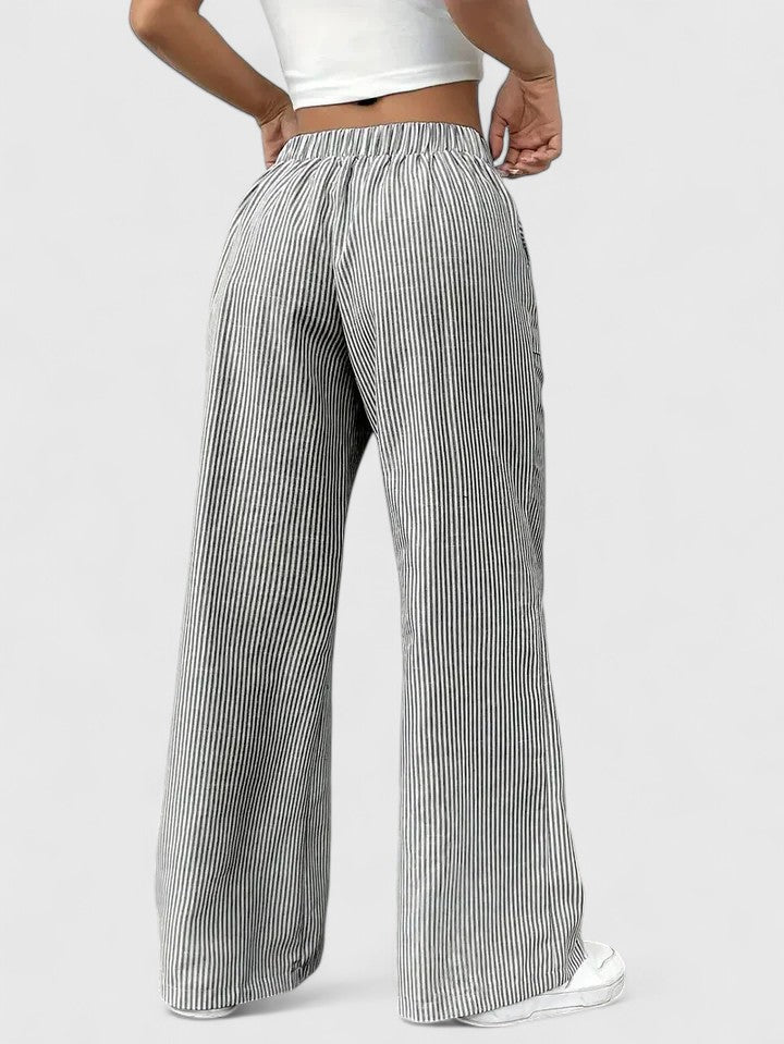 Manon – Comfortabele wide leg broek met strepen