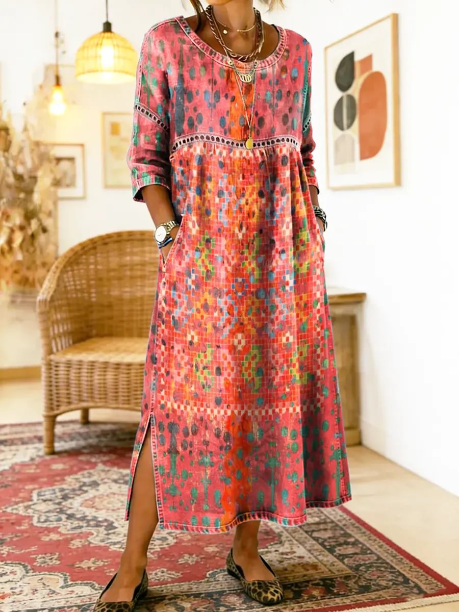 Francisca | Elegante Geprinte Jurk