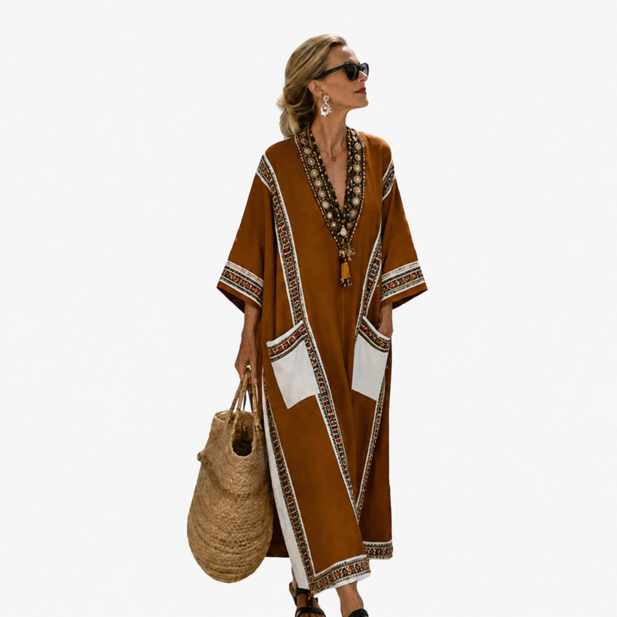 Lange Kaftan - Donkerbruin