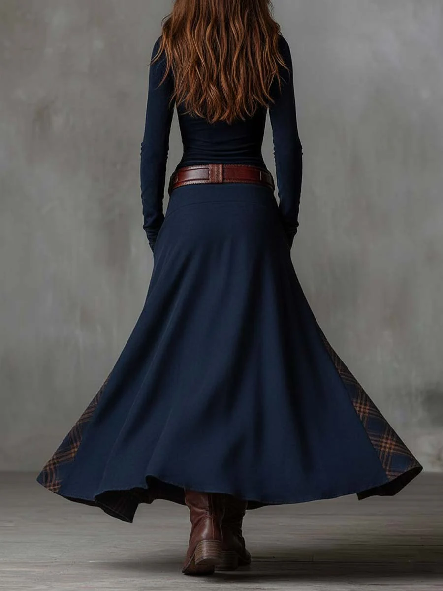 Elly - Maxi-jurk van ecolologisch suede met riem