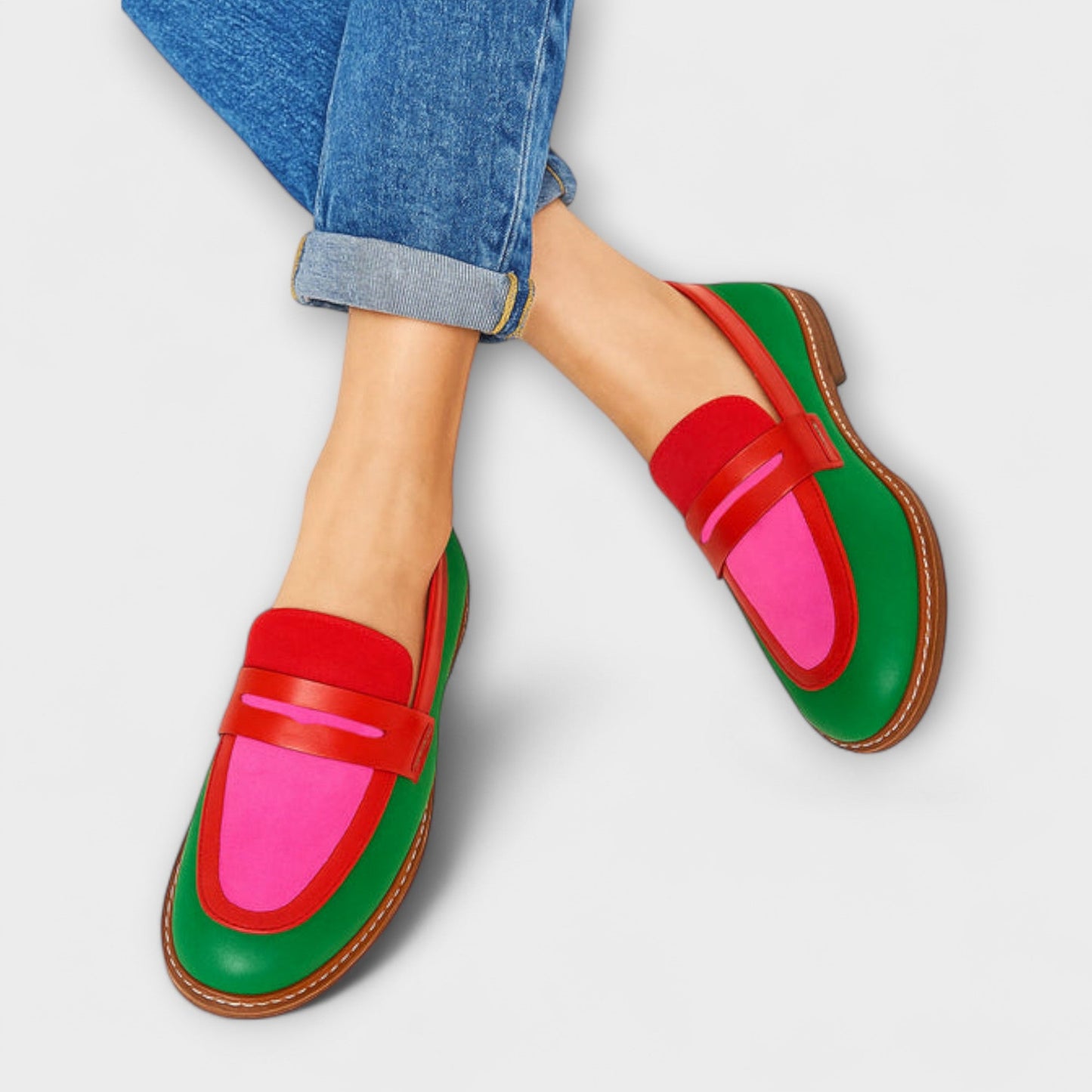 Nyla™ | Contrasterende Casual Mokassins