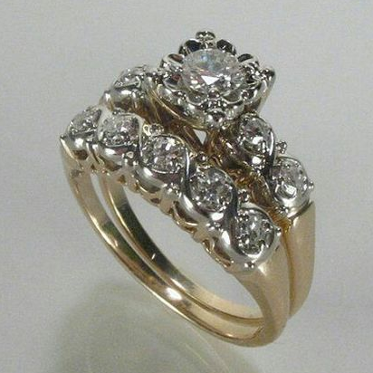 Vintage Sprankelende Gouden Ring