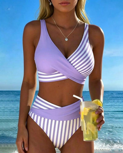 Bikini Kruzende Strepen Gedrukt