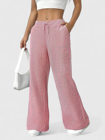 Manon – Comfortabele wide leg broek met strepen