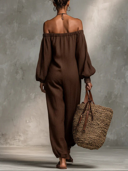 Fenny -- Strapless jumpsuit met mouwen