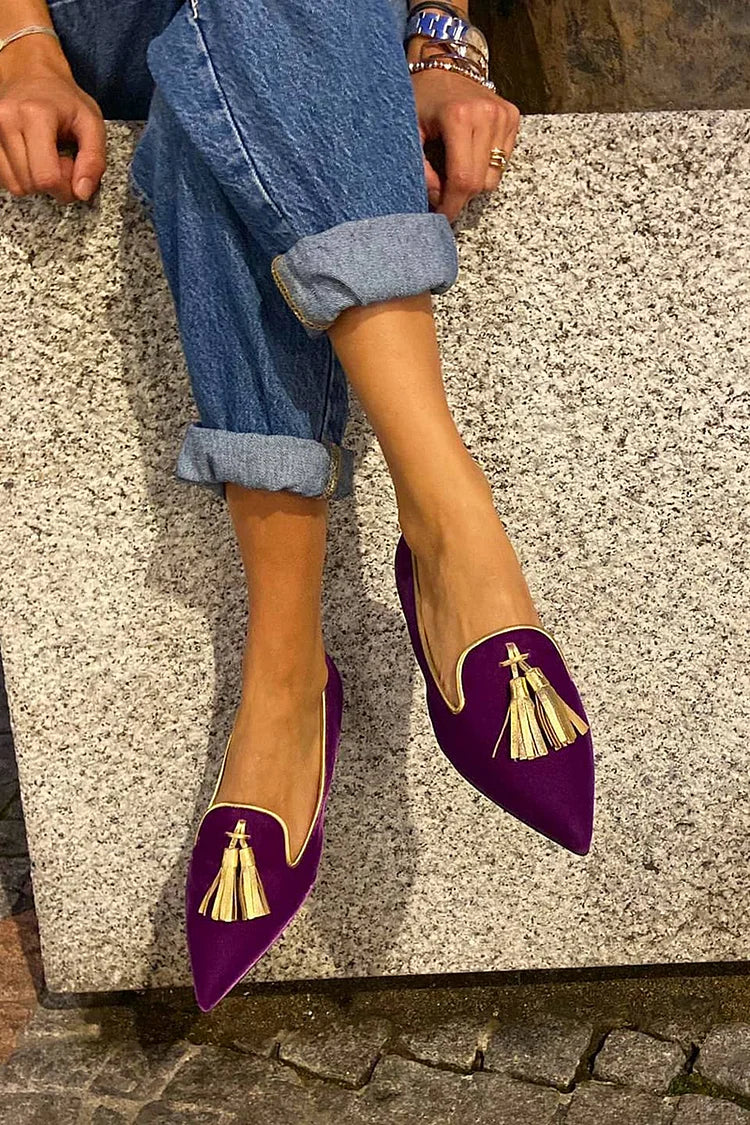 Portia™ |Boho-moccasins met franjes