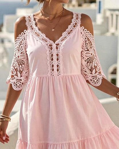 Lisette | Off-Shoulder Kanten Jurkje