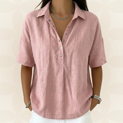 Sonja - Blouse met kraag en knoopdetail
