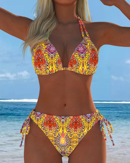 Bikini Kleurrijk Halter Druk