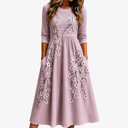 Blozende Boomgaard Bloemen Midi Jurk