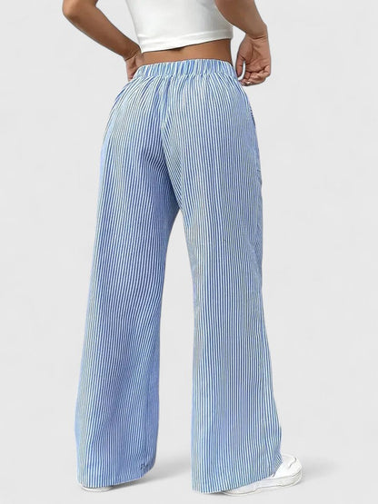 Manon – Comfortabele wide leg broek met strepen