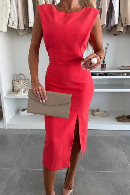 Ronde Hals Split Elegante Jurk