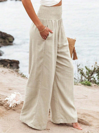 José | Hoge taille lange broek met zakken