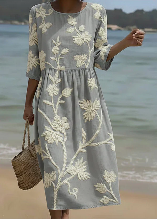 Vrouwen casual jurk met bloemenprint
