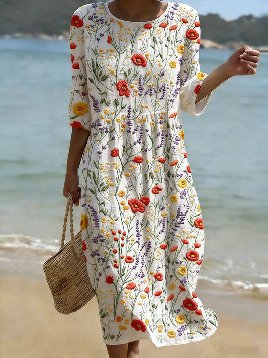 Vrouwelijke casual jurk met bloemenprint