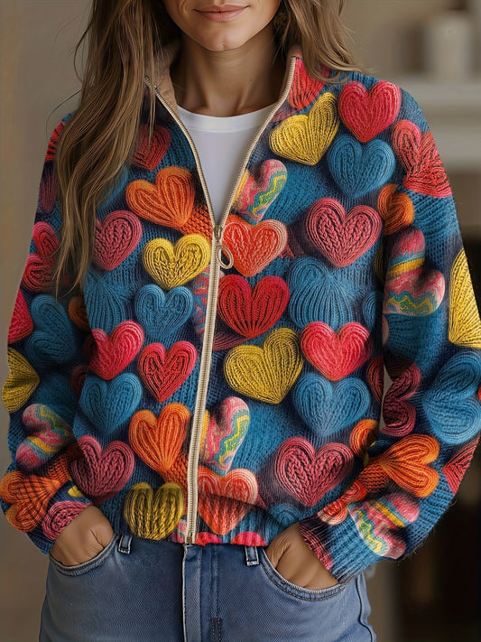 Valentine™ | Hartjes Breipatroon Zip Vest