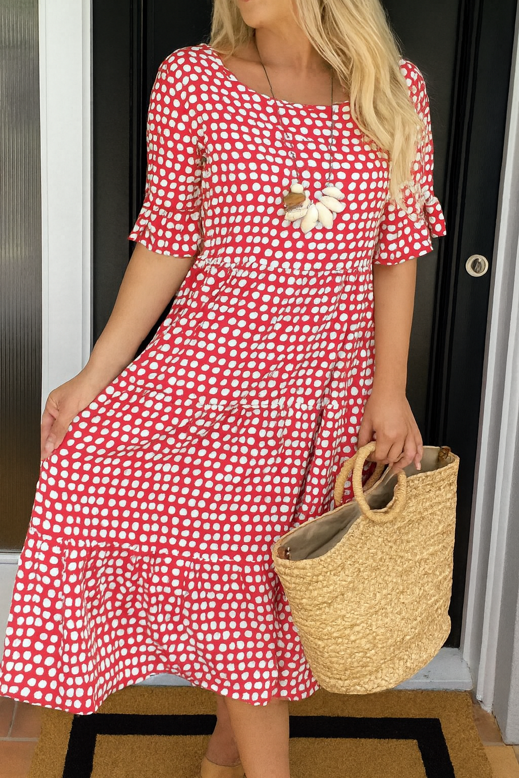 Noémie™ — Elegante natuurlijke midi jurk