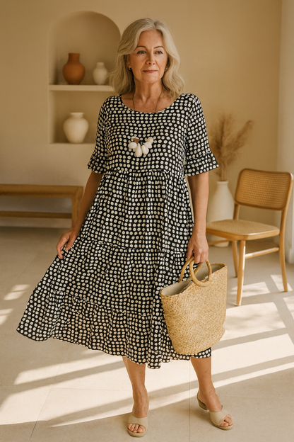 Noémie™ — Elegante natuurlijke midi jurk