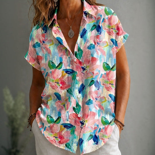 Corina | Vintage Bloemenprint Blouse