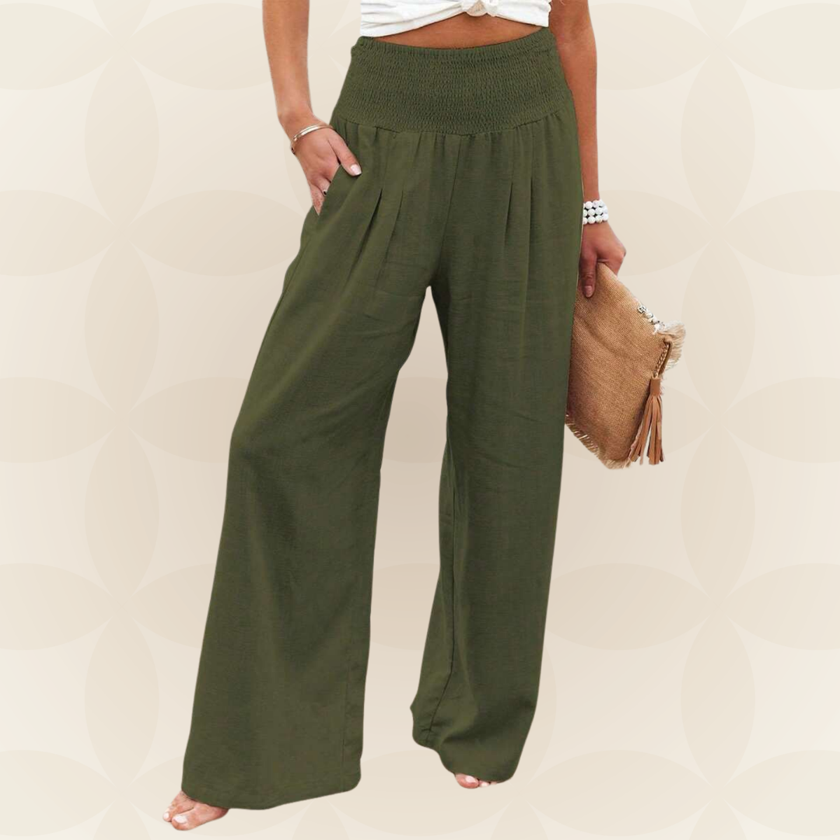 José | Hoge taille lange broek met zakken