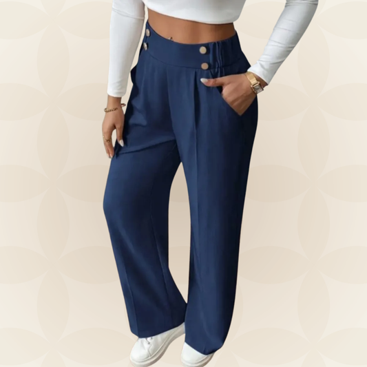 Anita - Fijne rechte Casual broek met mooie details