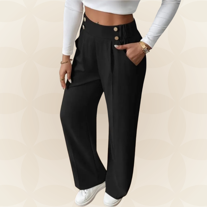 Anita - Fijne rechte Casual broek met mooie details