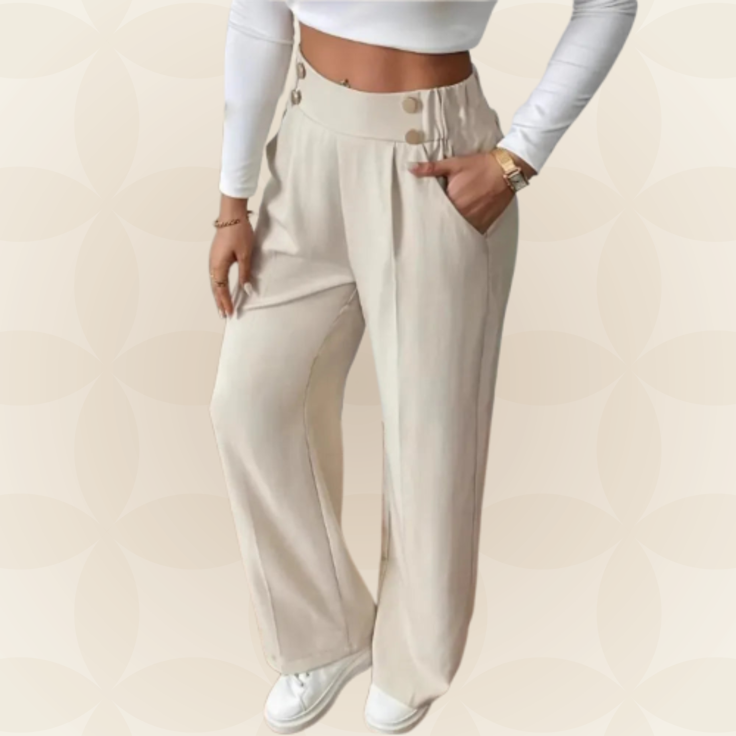 Anita - Fijne rechte Casual broek met mooie details