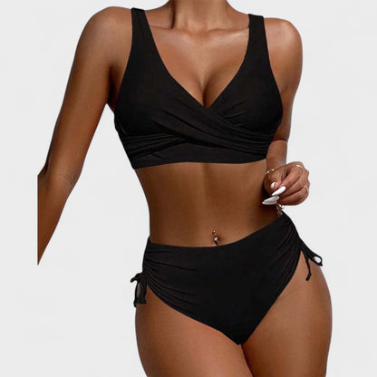 Helena - Hoge Taille Bikin met Kruis Top