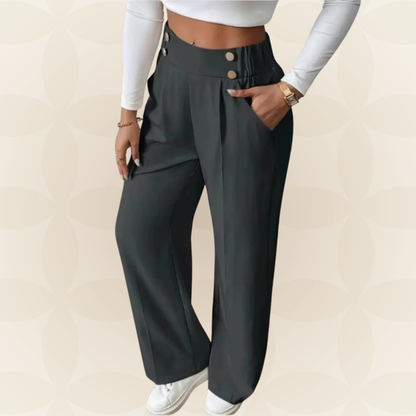 Anita - Fijne rechte Casual broek met mooie details