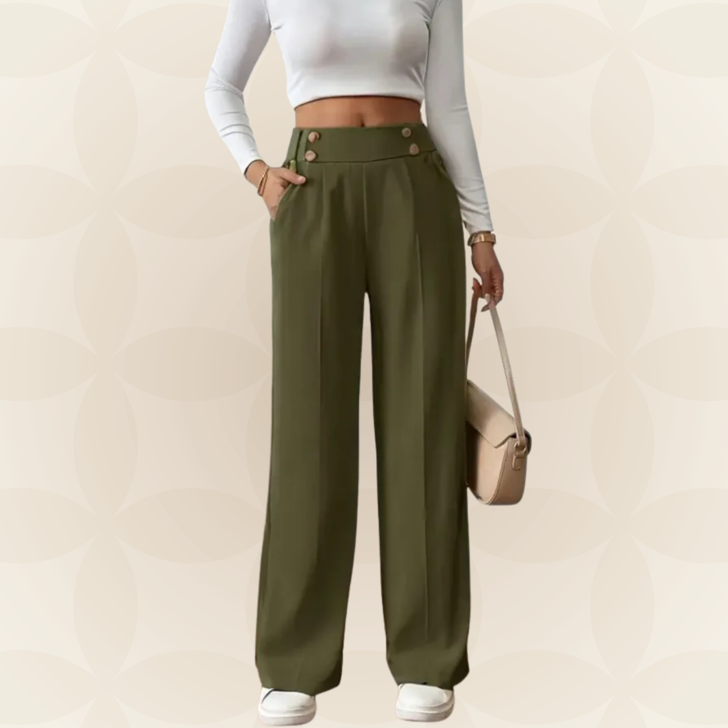 Anita - Fijne rechte Casual broek met mooie details