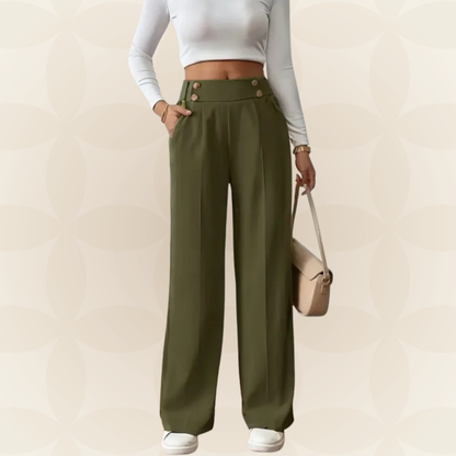 Anita - Fijne rechte Casual broek met mooie details