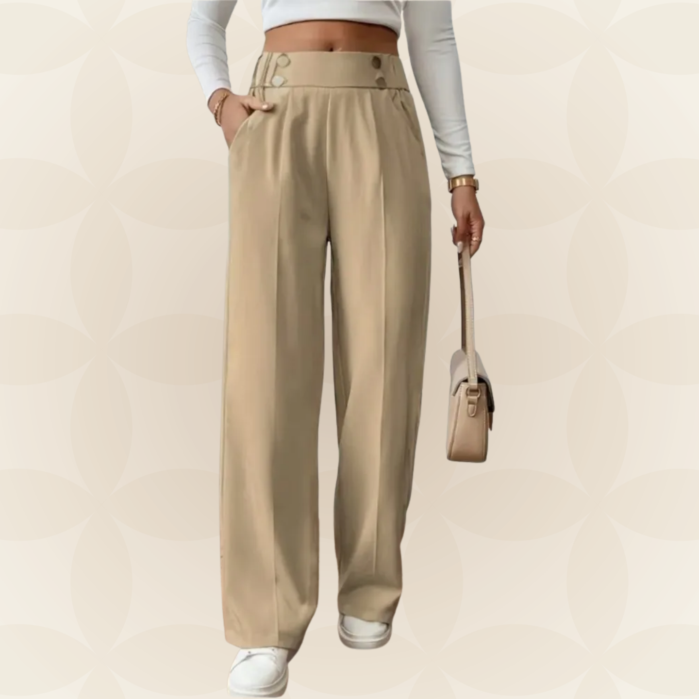 Anita - Fijne rechte Casual broek met mooie details