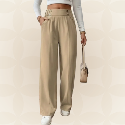 Anita - Fijne rechte Casual broek met mooie details