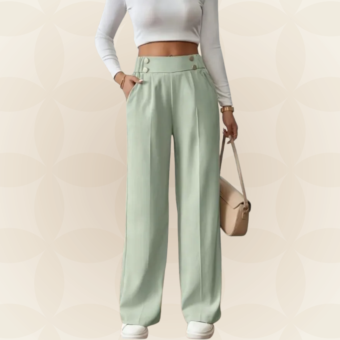 Anita - Fijne rechte Casual broek met mooie details