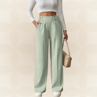 Anita - Fijne rechte Casual broek met mooie details