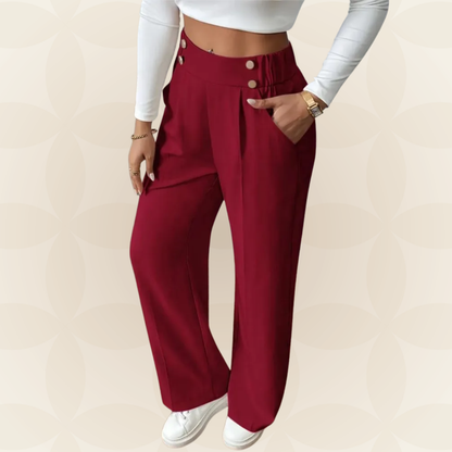 Anita - Fijne rechte Casual broek met mooie details
