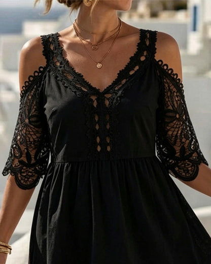 Lisette | Off-Shoulder Kanten Jurkje