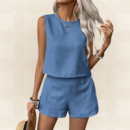 Linda - Zomerset met Mouwloze top en shorts