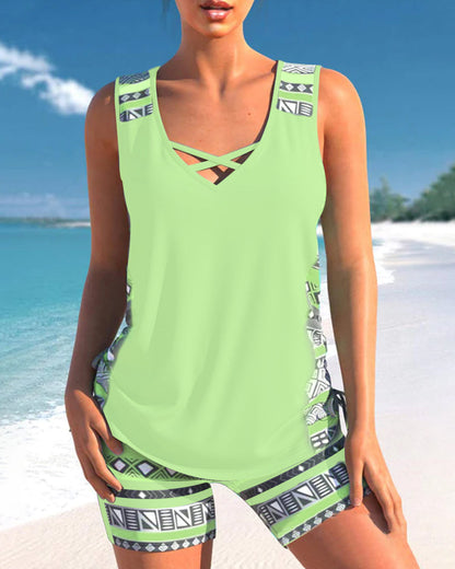 Márcia - Tankini met geometrische print