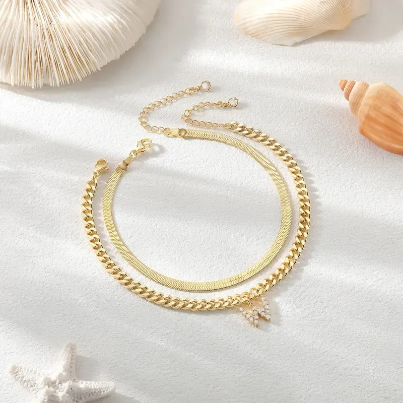 Ariane - Enkelketting-set met letter - een ideaal cadeau!
