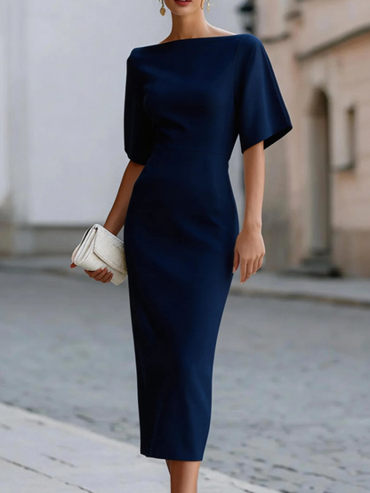 Bootneck Midi-lengte Aansluitend Jurk