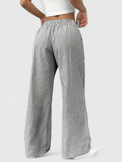 Manon – Comfortabele wide leg broek met strepen