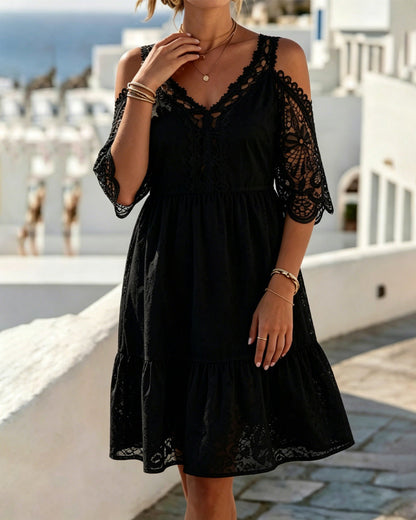 Lisette | Off-Shoulder Kanten Jurkje