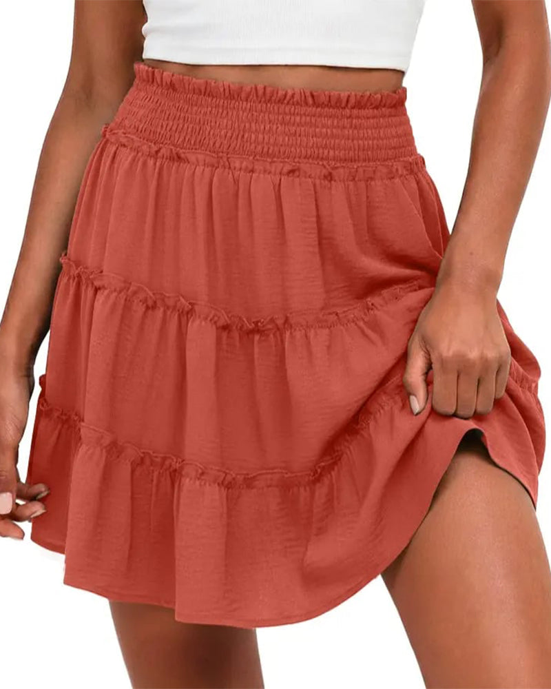 Liz - Rokje met ingebouwde shorts en elastische taille