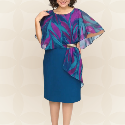 Jolanda - Chique knielange Chiffon Jurk