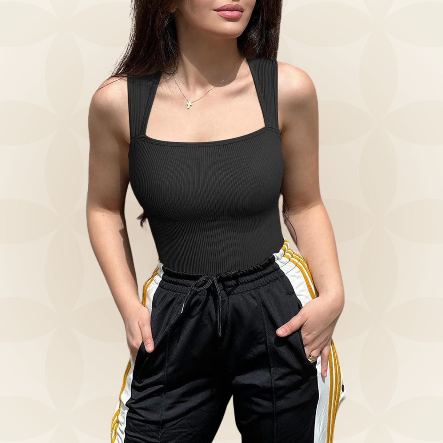 Angelique – Corrigerende geribbelde bodysuit met vierkante hals