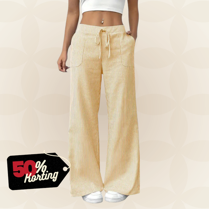 Manon – Comfortabele wide leg broek met strepen