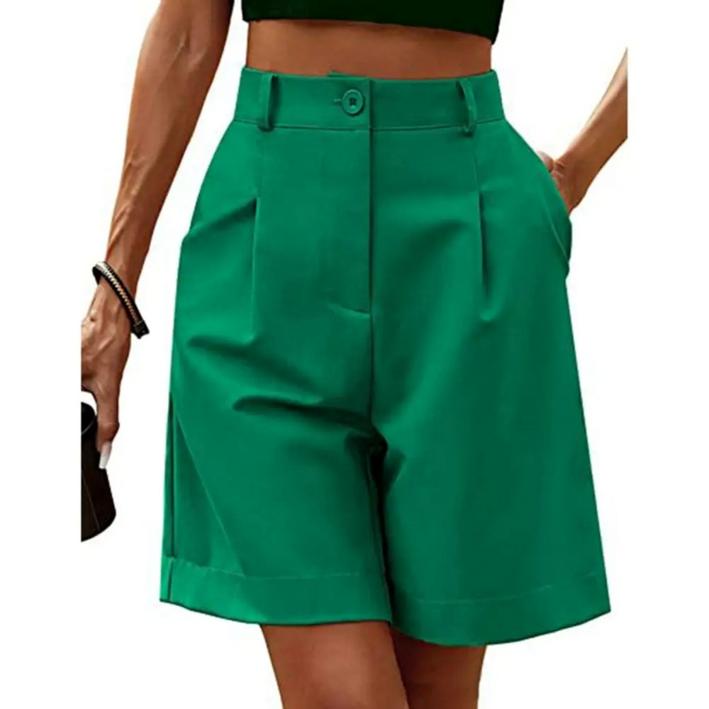 Yvonne - Elegante bermuda met plooien